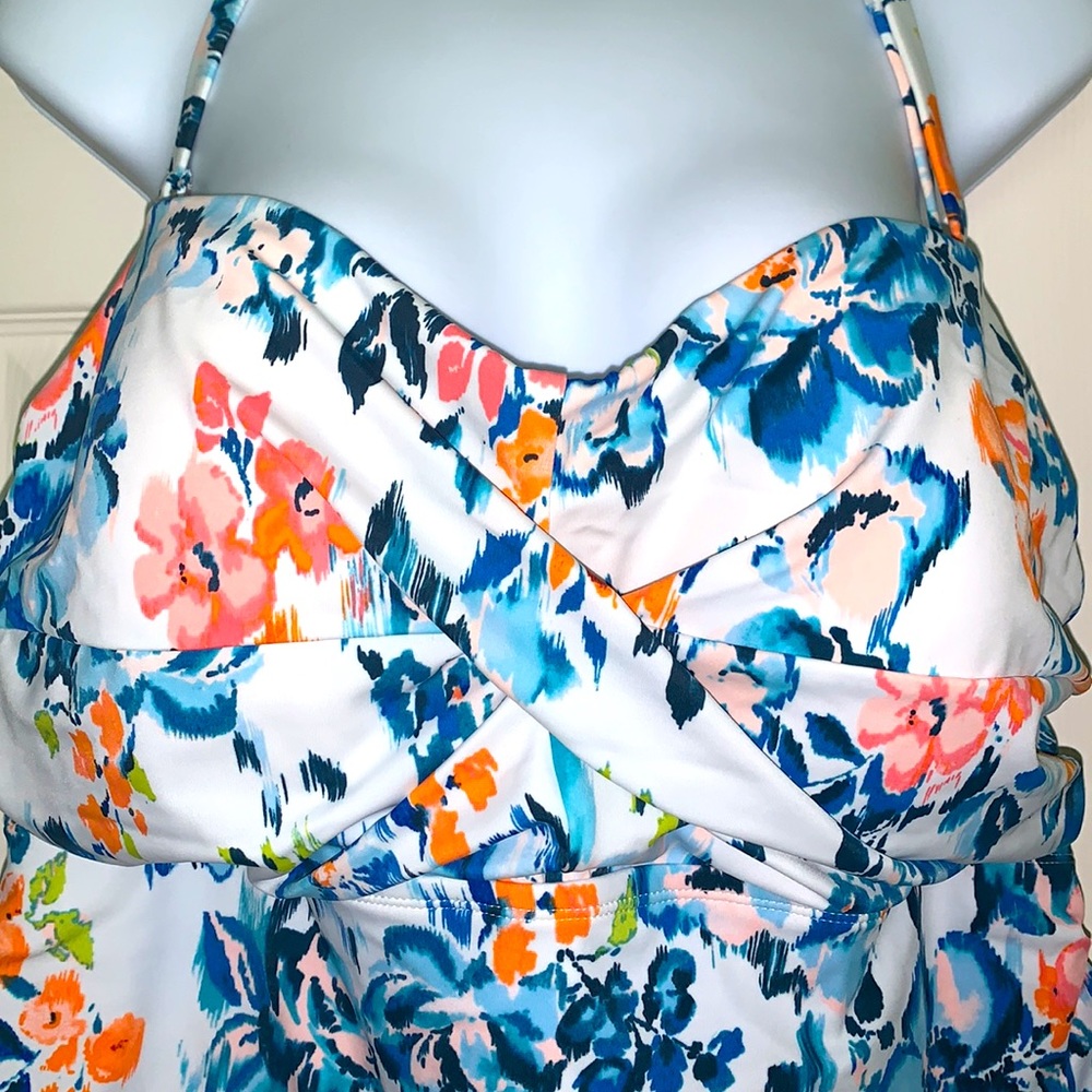 TIME AND TRUE FLORAL HALTER SWIMSUIT